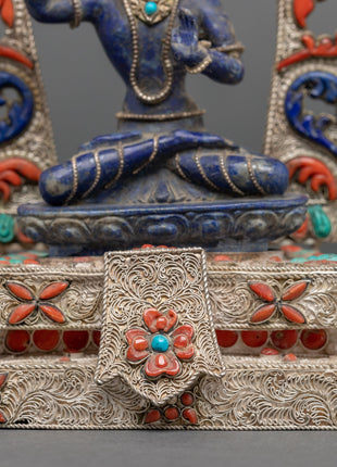 Blue Manjushri Statue | Home Decor Scupture