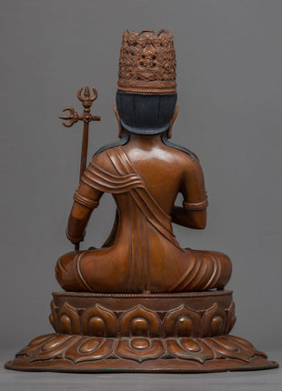 Traditional Himalayan Kshitigarbha Copper Statue | Bodhisattva Of The Womb Artwork