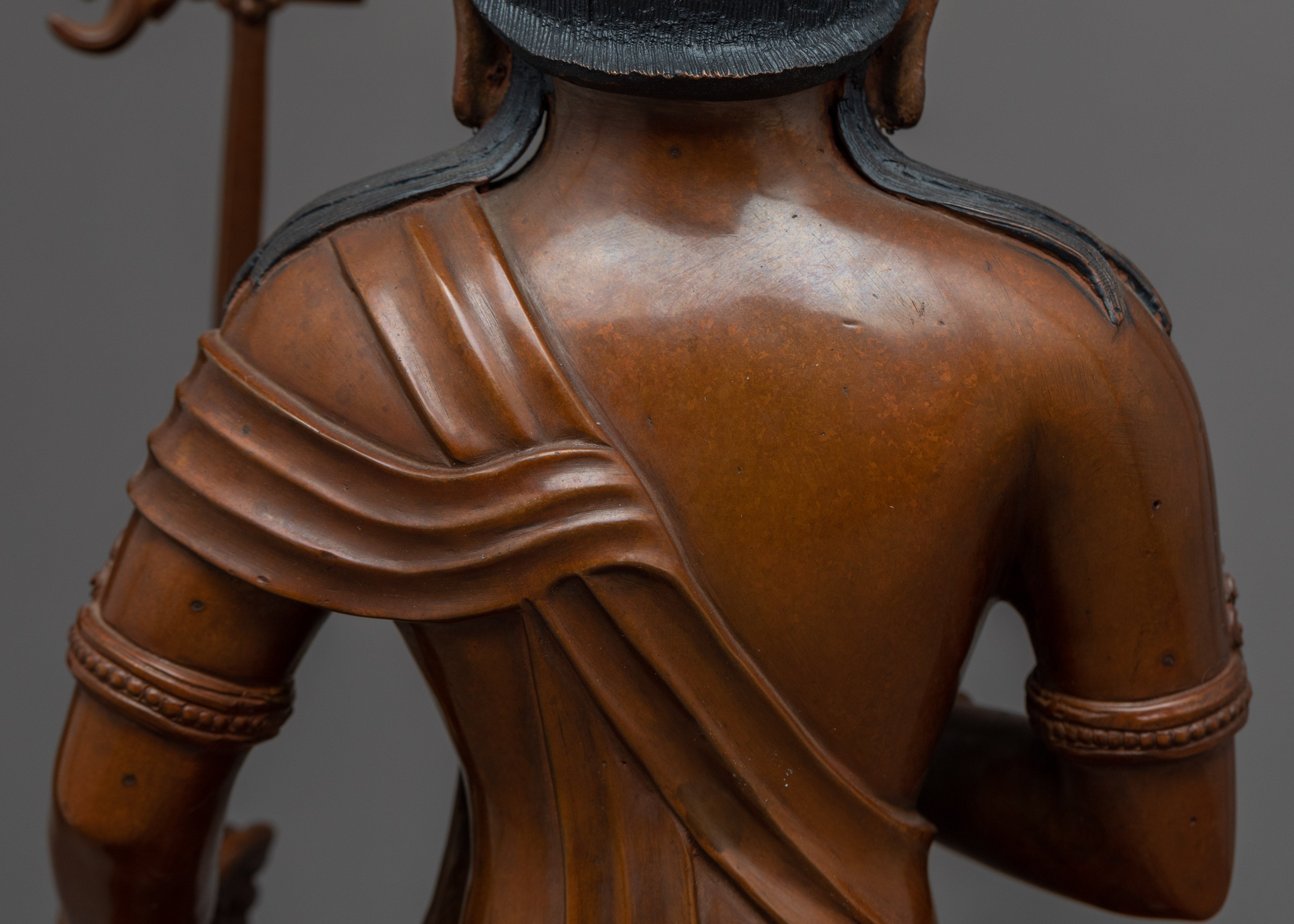 Traditional Himalayan Kshitigarbha Copper Statue | Bodhisattva Of The Womb Artwork