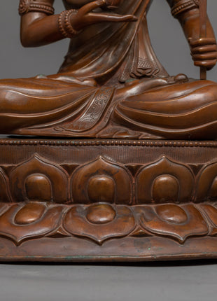 Traditional Himalayan Kshitigarbha Copper Statue | Bodhisattva Of The Womb Artwork