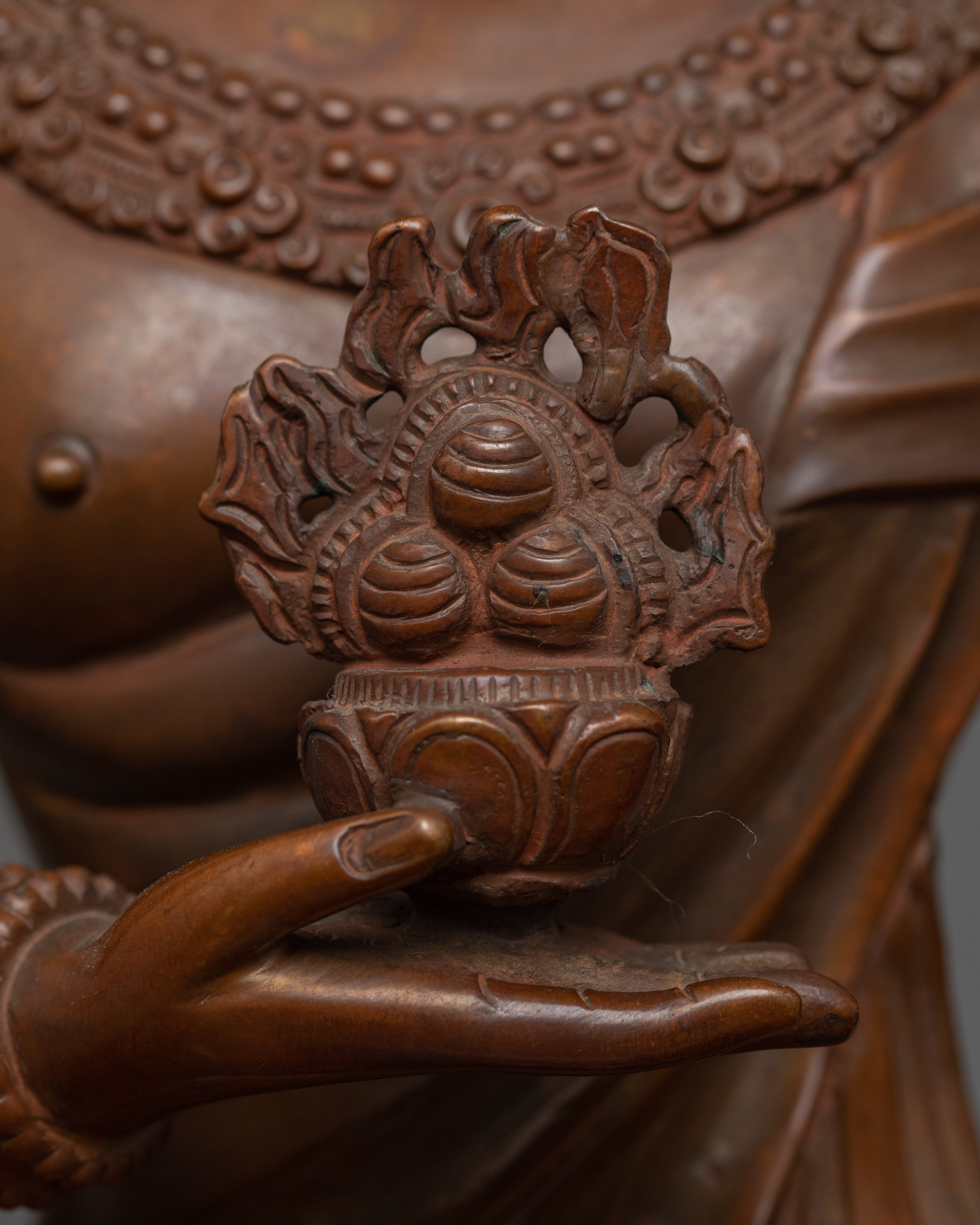Traditional Himalayan Kshitigarbha Copper Statue | Bodhisattva Of The Womb Artwork