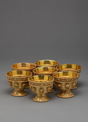 Gold Offering Bowls | Nepal Crafts | Tibetan Offering Bowl