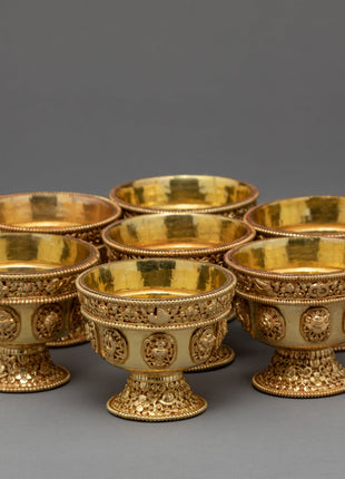 Gold Offering Bowls | Nepal Crafts | Tibetan Offering Bowl