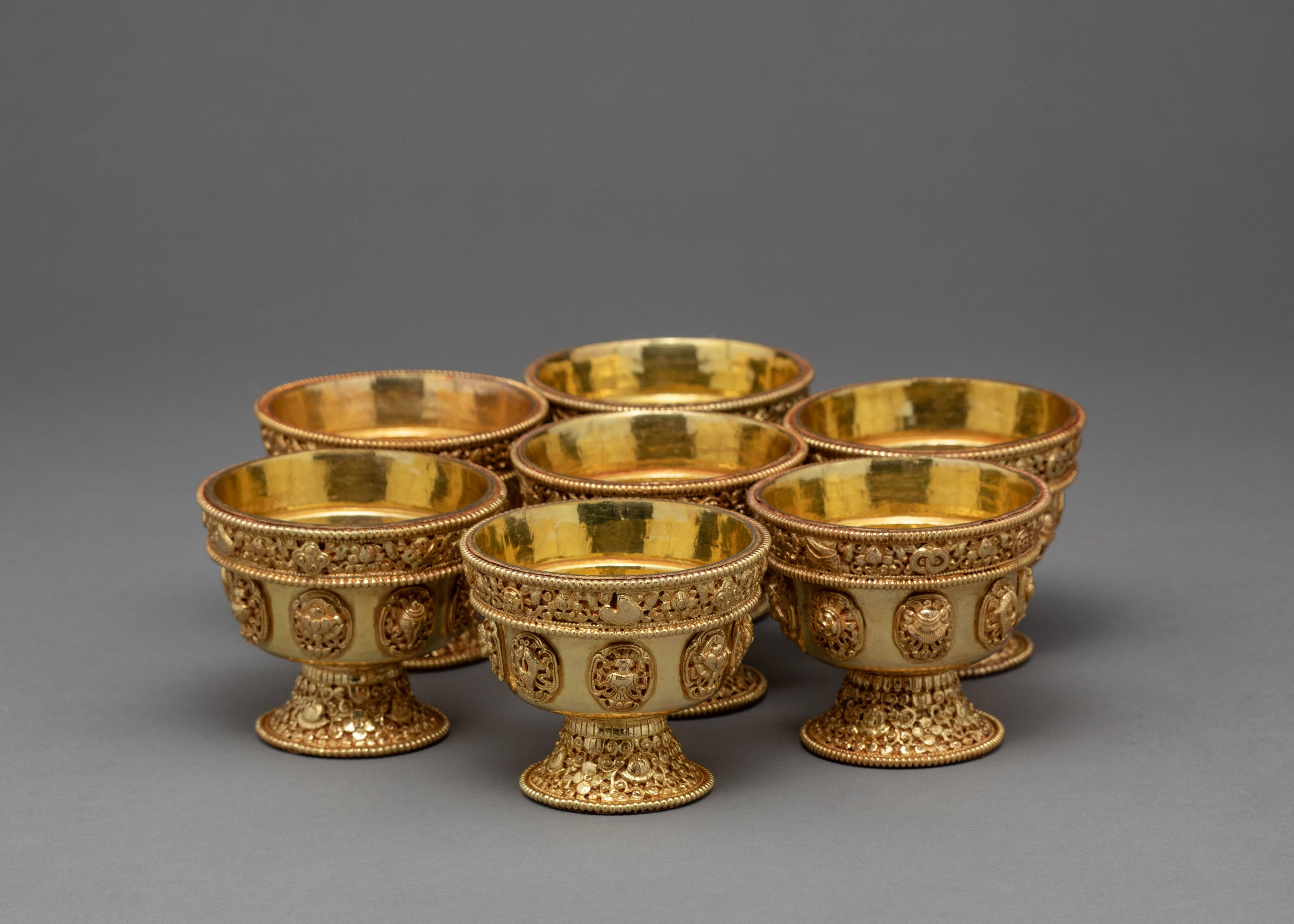 Gold Offering Bowls | Nepal Crafts | Tibetan Offering Bowl