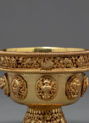 Gold Offering Bowls | Nepal Crafts | Tibetan Offering Bowl