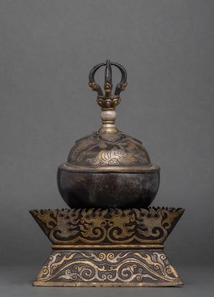 Buddhist Skull Cup | Tibetan Carved Skull | Ritual Artifacts