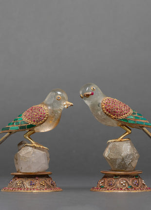Gemstone Carved Bird for Home Decor | Healing Crystal Birds Set | Bird Collectible Figurine | Raphus Cucullatus | Gift for Her
