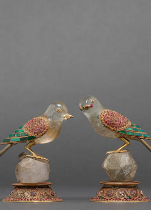 Gemstone Carved Bird for Home Decor | Healing Crystal Birds Set | Bird Collectible Figurine | Raphus Cucullatus | Gift for Her