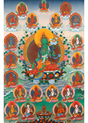 21 Tara Print | Twenty-One Tara Thangka of the Chandragomin Tradition