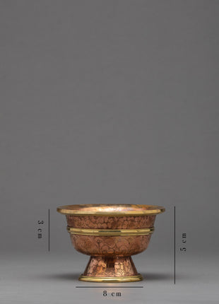 1.9" Ritual Offering Bowls | Handcarved Tibetan Yonchap