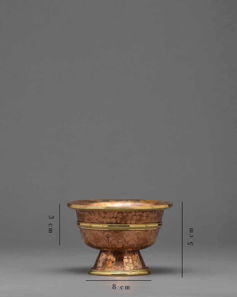 1.9" Ritual Offering Bowls | Handcarved Tibetan Yonchap