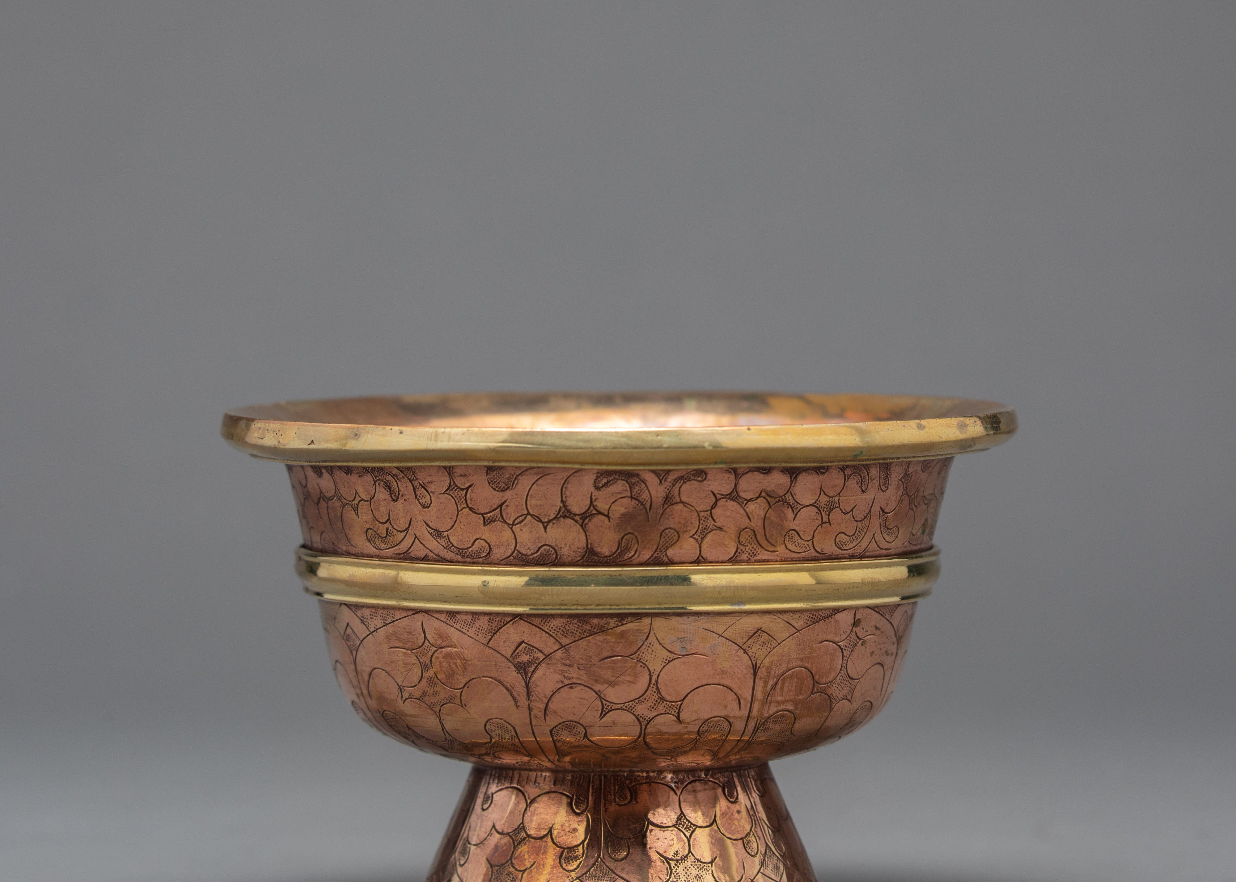 1.9" Ritual Offering Bowls | Handcarved Tibetan Yonchap