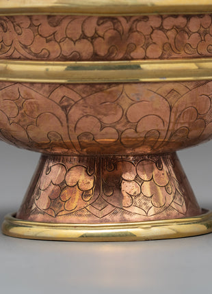 1.9" Ritual Offering Bowls | Handcarved Tibetan Yonchap
