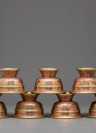 1.9" Ritual Offering Bowls | Handcarved Tibetan Yonchap