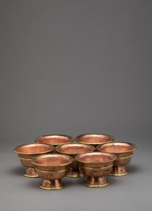 1.9" Ritual Offering Bowls | Handcarved Tibetan Yonchap