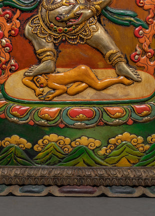 Metal Dzambhala Thanka | Wealth Deity | Wall Decors