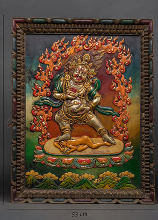 Metal Dzambhala Thanka | Wealth Deity | Wall Decors