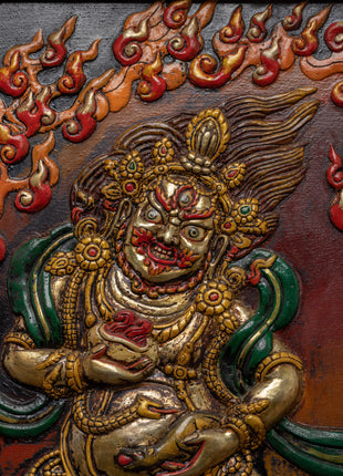 Metal Dzambhala Thanka | Wealth Deity | Wall Decors