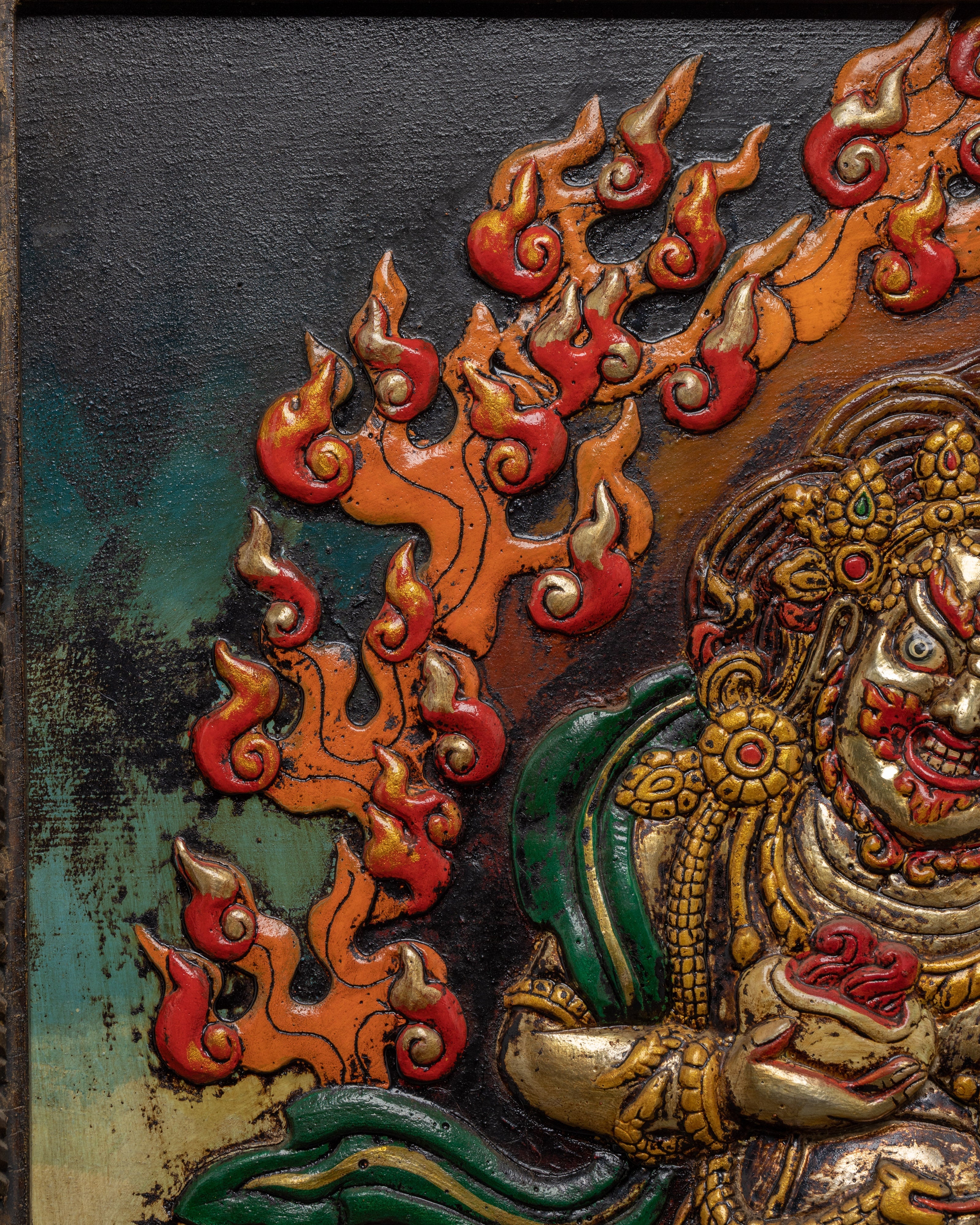 Metal Dzambhala Thanka | Wealth Deity | Wall Decors