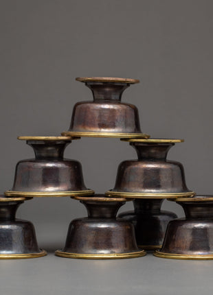 Copper Bowls Oxidized with Antique Finish | Seven Offering Bowls | Ritual Objects