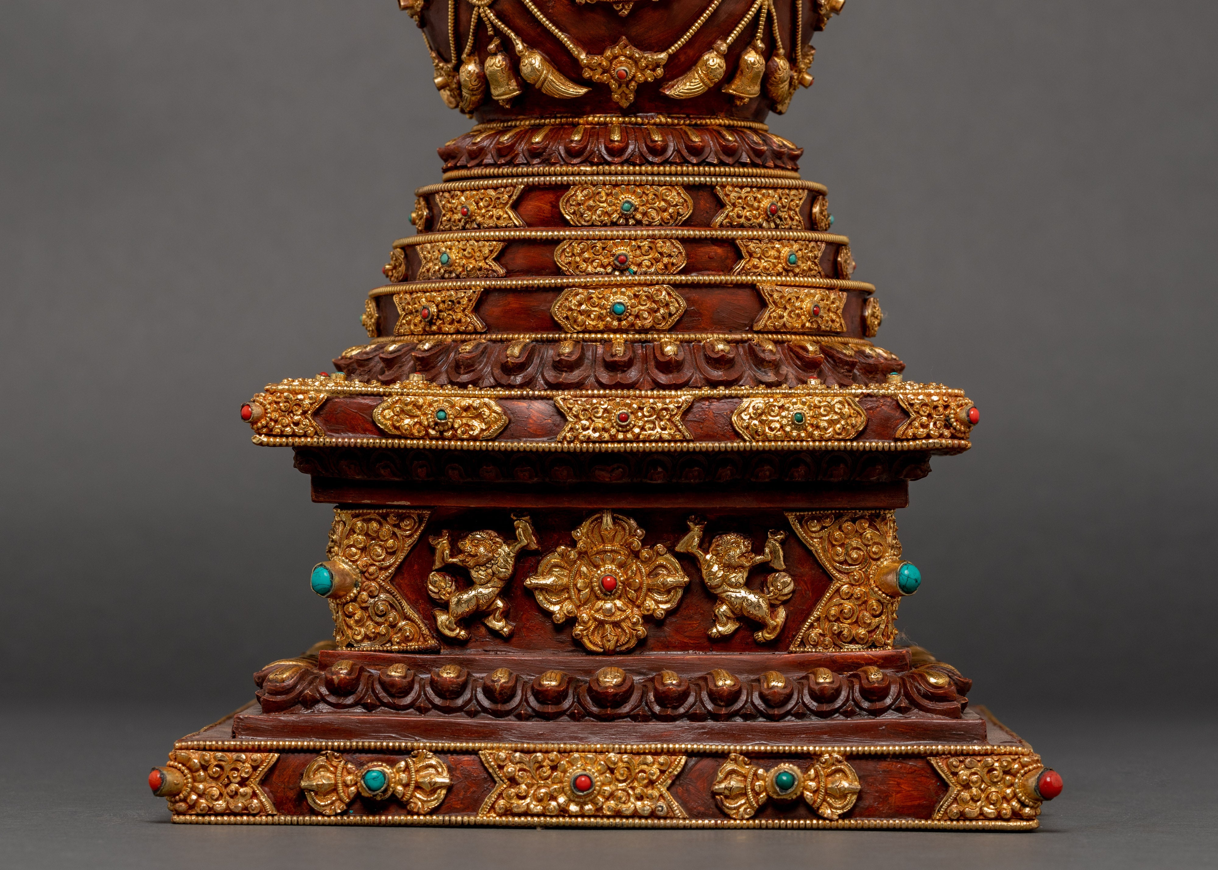 Gold-Plated Buddhist Stupa | Traditional Hand Art Work