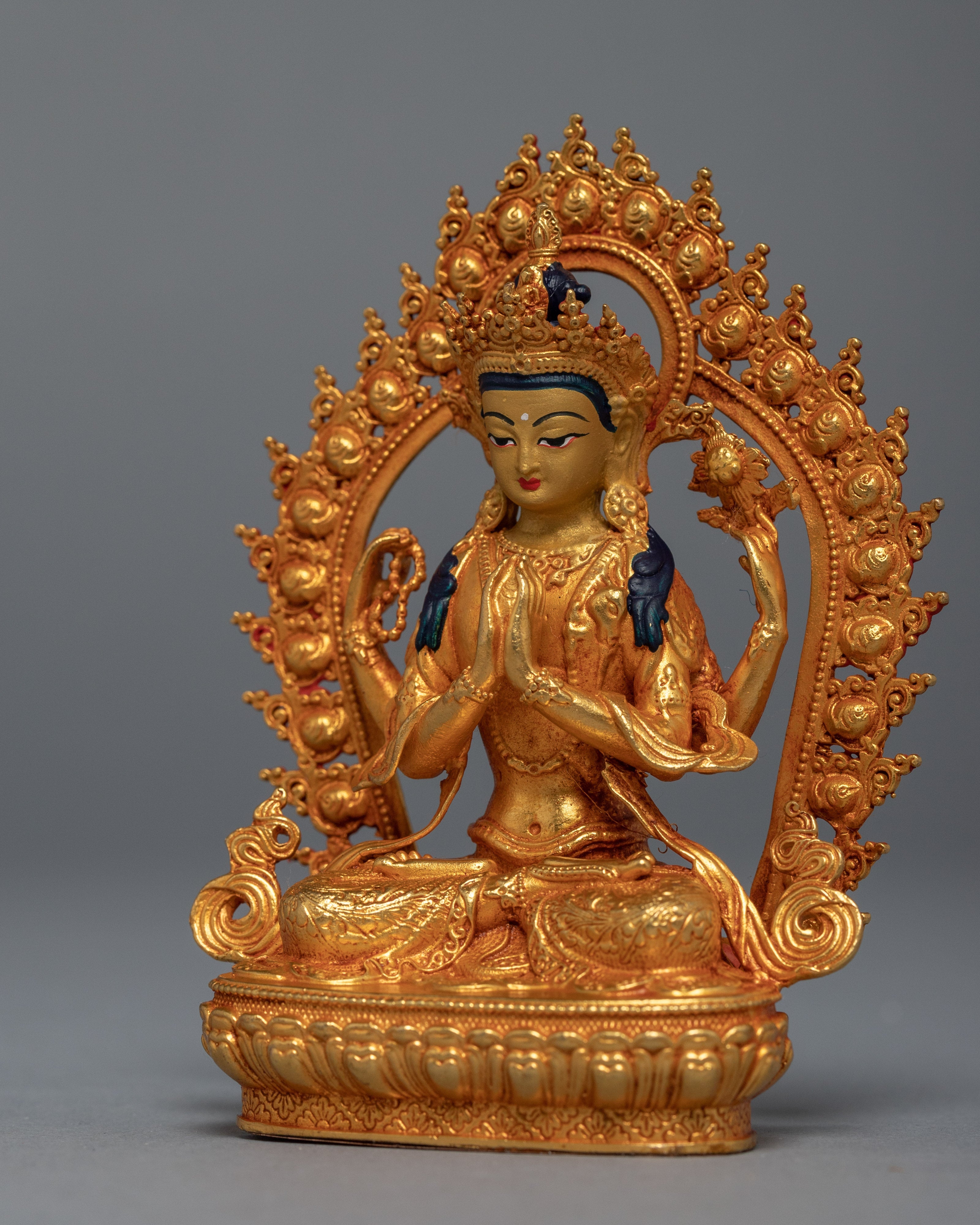 Miniature Chenrezig Sculpture | Himalayan Art Work