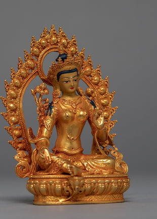 Mini Green Tara Sculpture | Buddhist Deity
