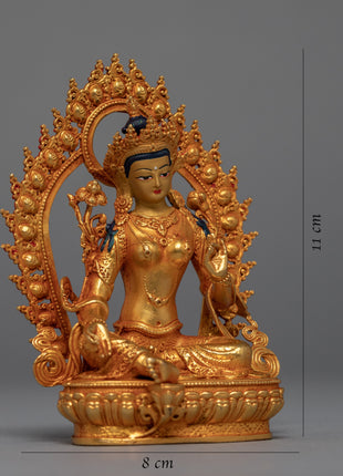 Mini Green Tara Sculpture | Buddhist Deity