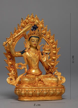 Mini Manjushri Sculpture | Bodhisattva Wisdom Deity