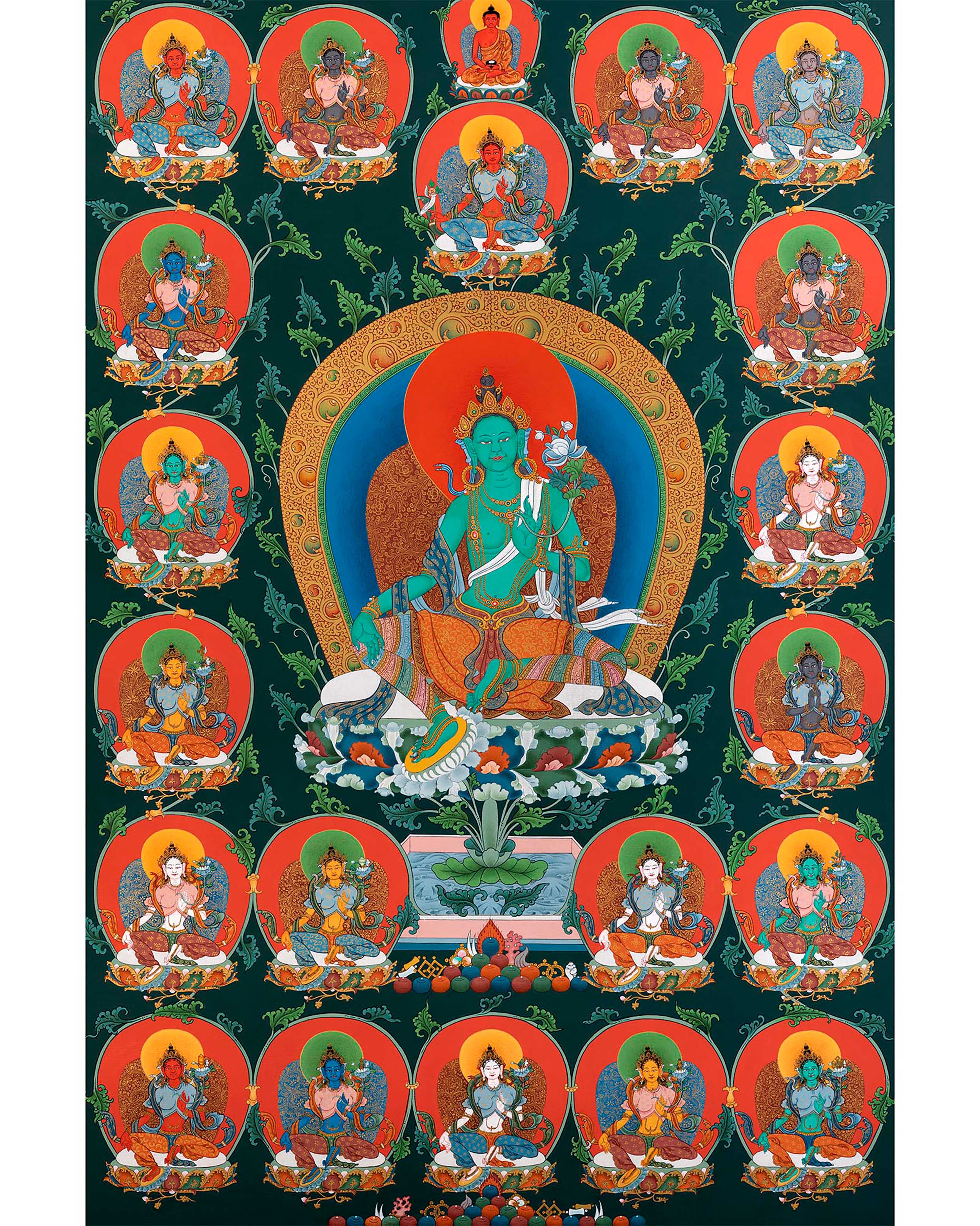21 Tara Thangka | The Mother Bodhisattva Drolma | High Quality Thangka Print