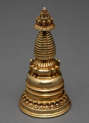Handmade Gold Plated Chorten | Handcrafted Ritual Item