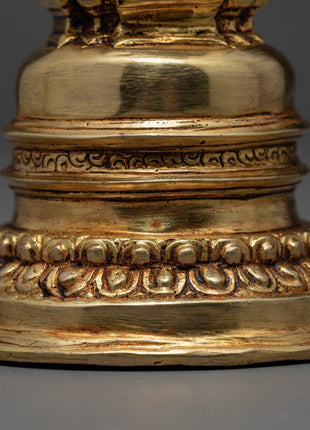 Handmade Gold Plated Chorten | Handcrafted Ritual Item