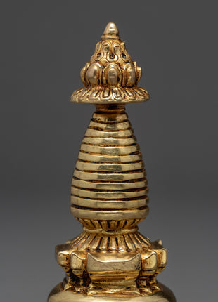Handmade Gold Plated Chorten | Handcrafted Ritual Item