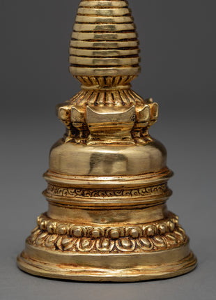 Handmade Gold Plated Chorten | Handcrafted Ritual Item