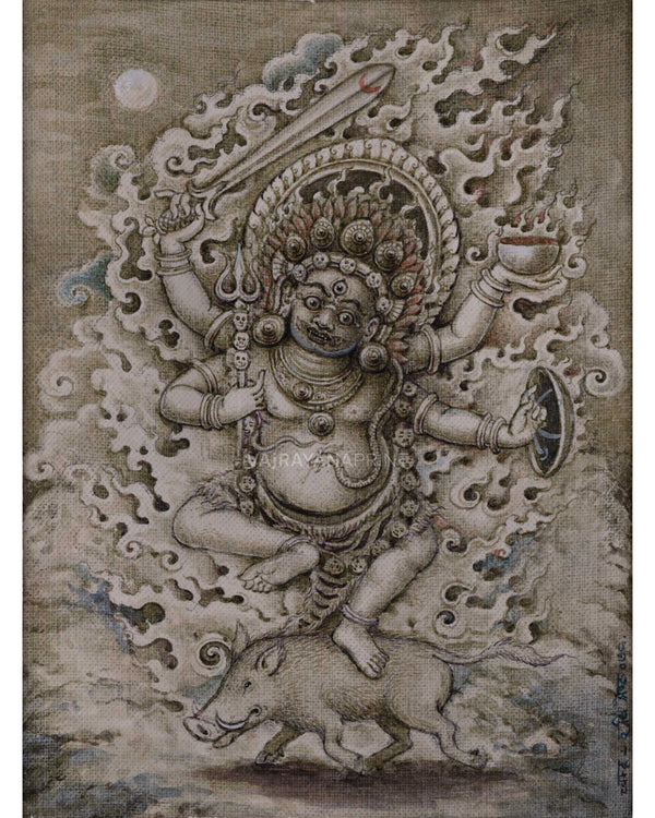 Thangka Print To Practice Mahakala Mantra