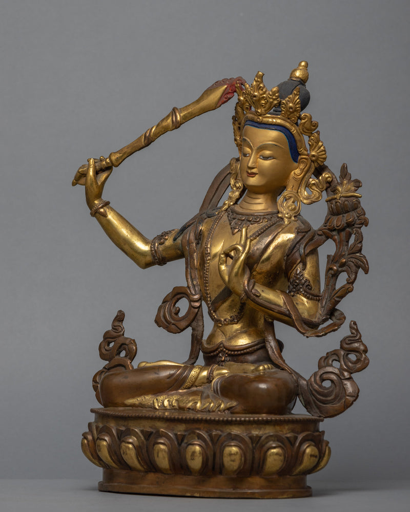 Bodhisattva Manjushri Sculpture | Himalayan Sculpture of Bodhisattva of Wisdom