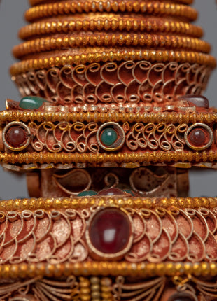 24K Gold Plated Buddhist Stupa | Himalayan Art