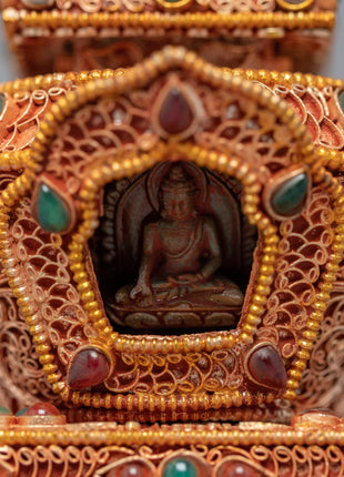 24K Gold Plated Buddhist Stupa | Himalayan Art