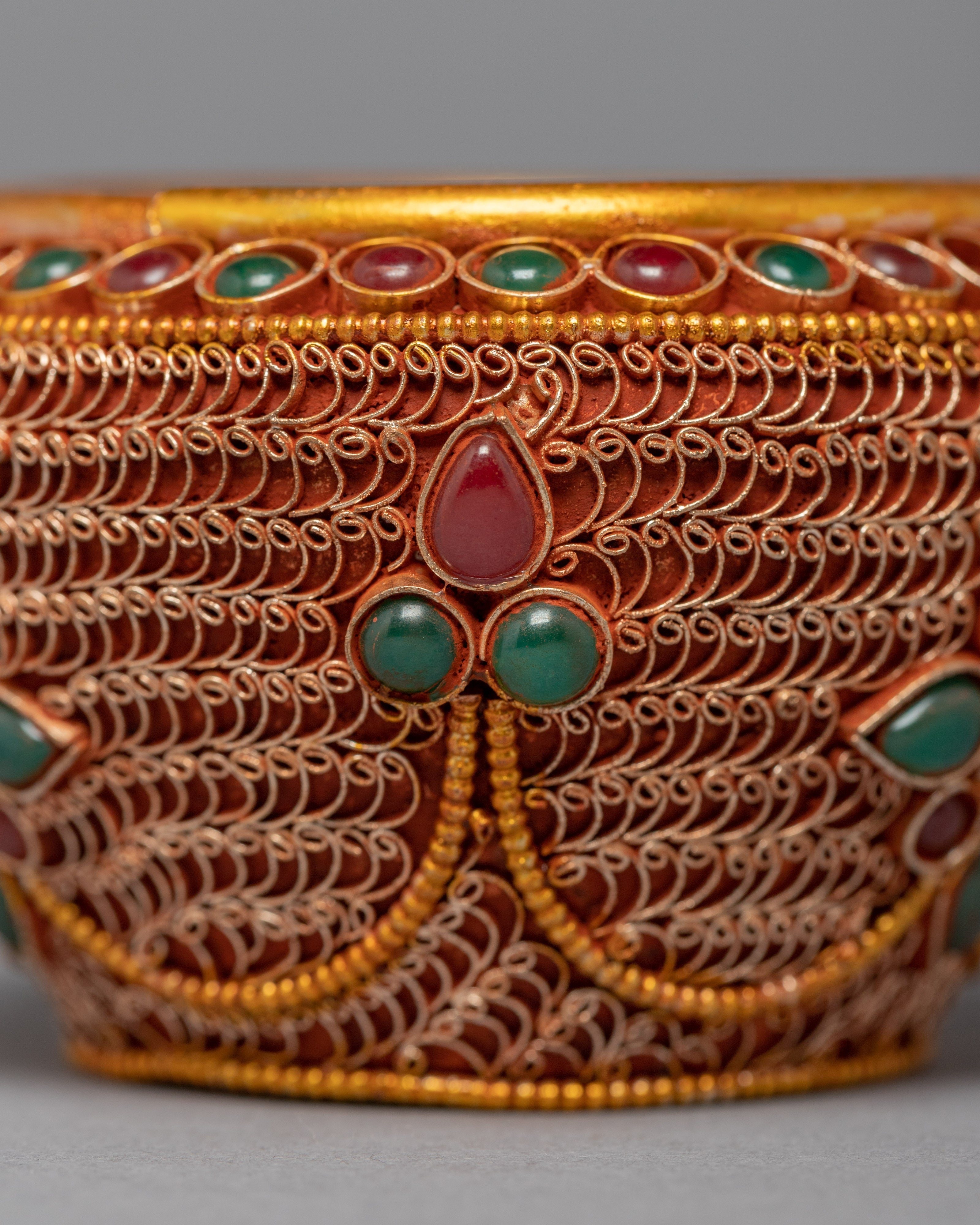 Filigree Inlay Crock Pot | Traditional Artifact | Ritual Objects