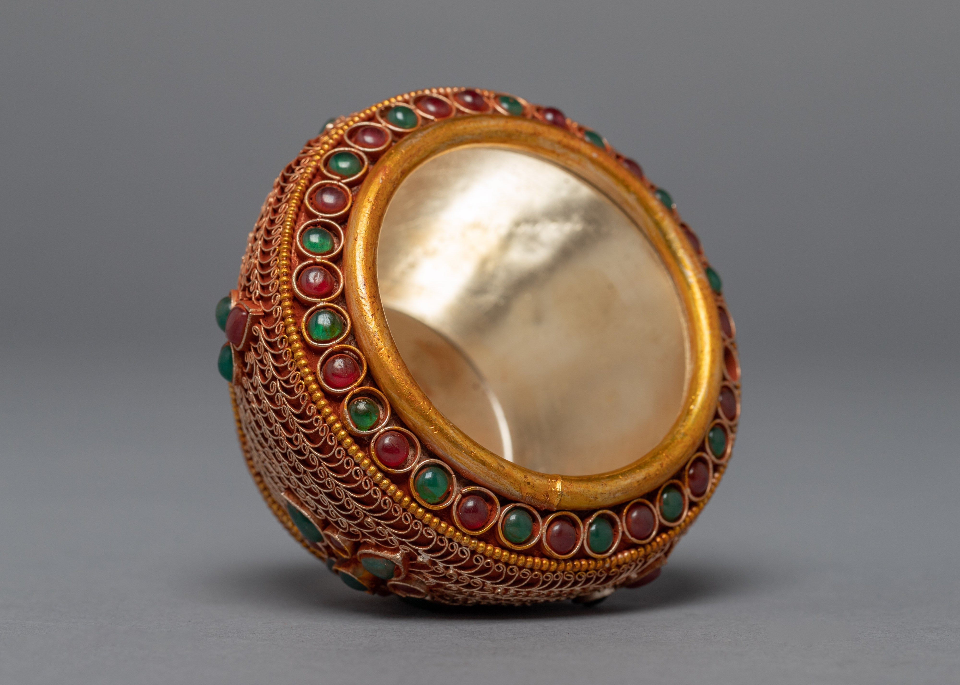 Filigree Inlay Crock Pot | Traditional Artifact | Ritual Objects