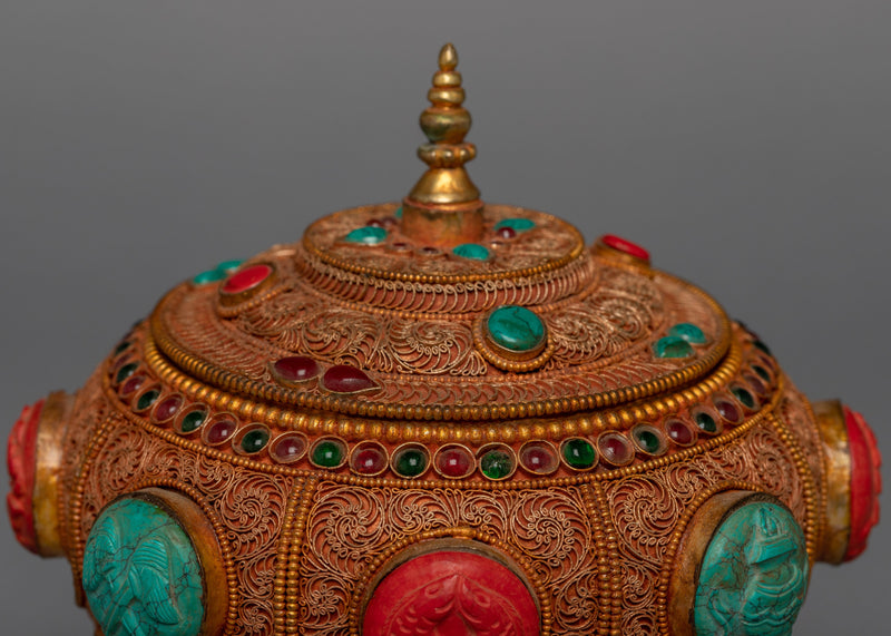 Buddhist Pot"Nesi " | 24K Gold Plated Pot