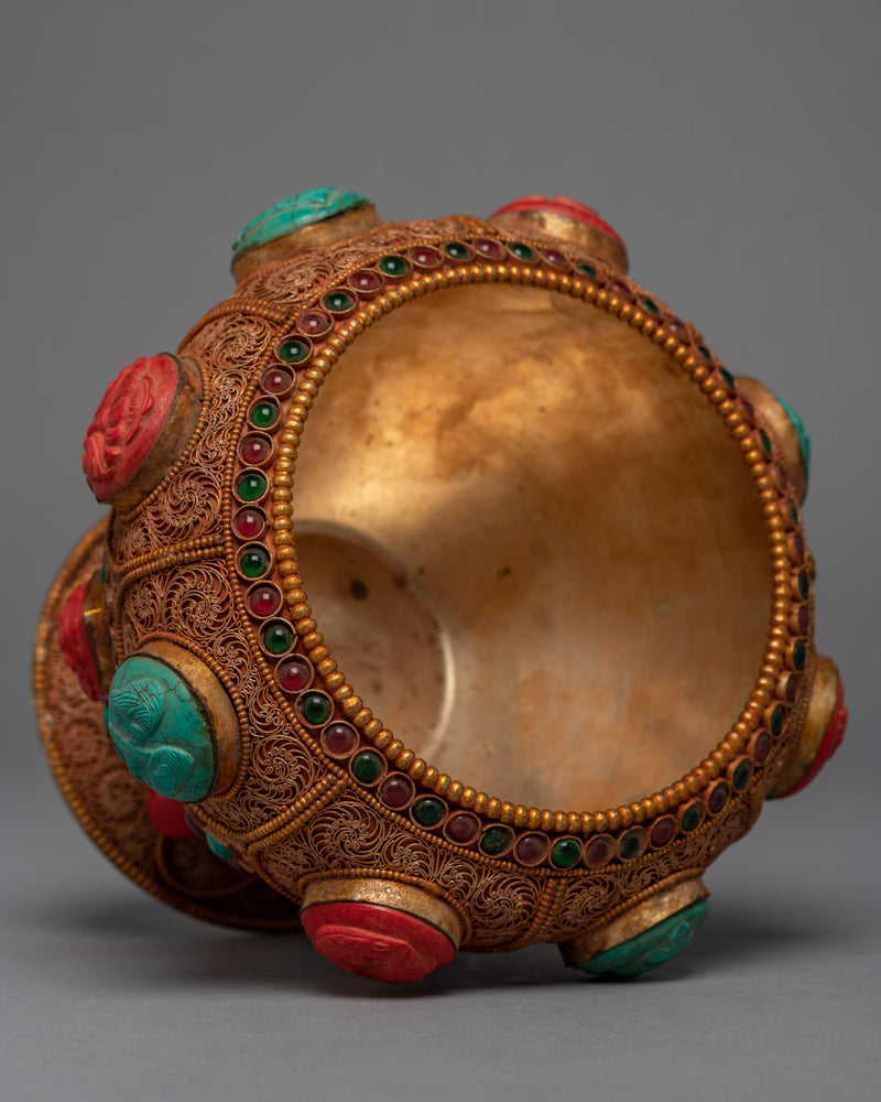 Buddhist Pot"Nesi " | 24K Gold Plated Pot