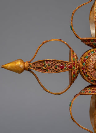 Stand vajra Filigree Inlay | Handmade Thunderbolt from Nepal