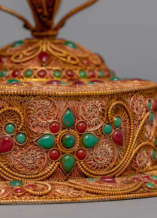 Stand vajra Filigree Inlay | Handmade Thunderbolt from Nepal