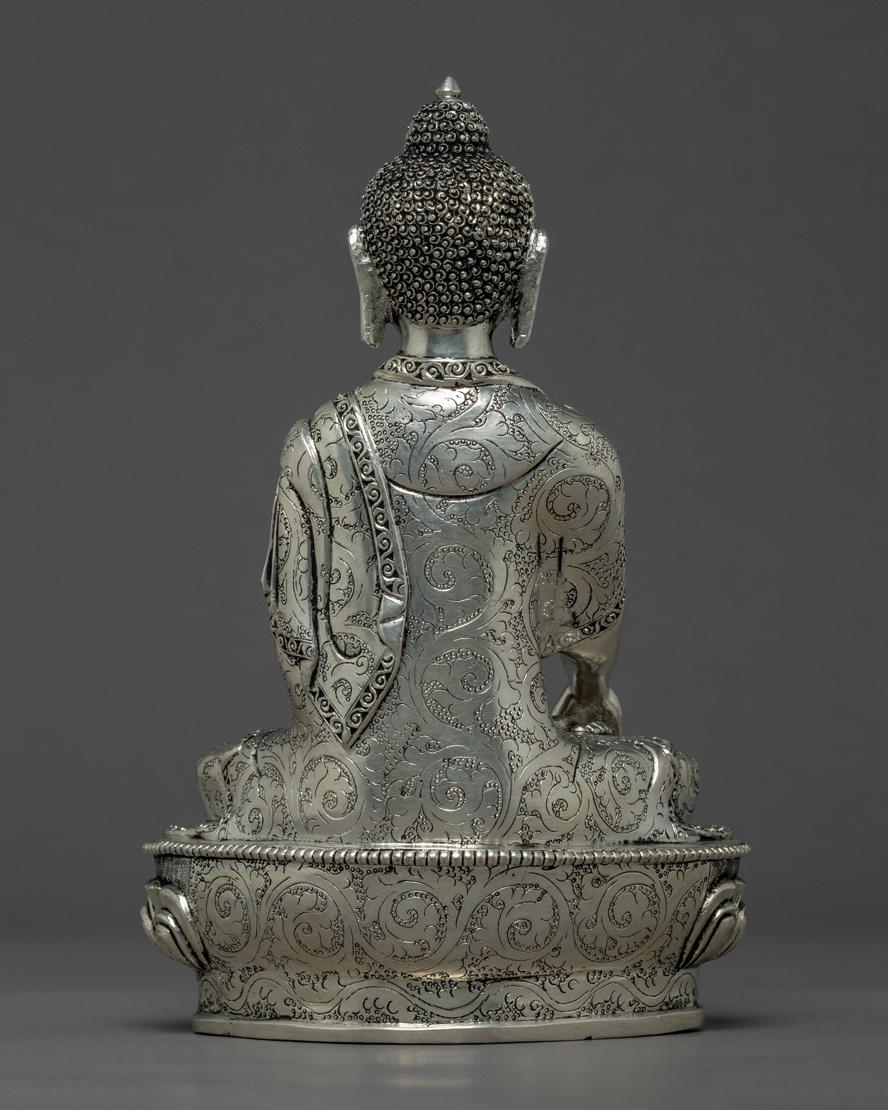 Shakyamuni Buddha Sculpture | Silver Plating