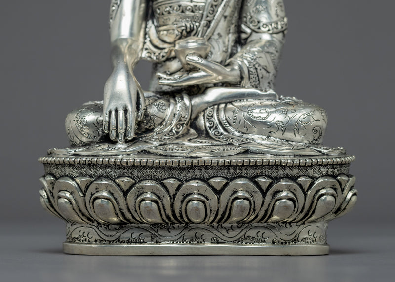 Shakyamuni Buddha Sculpture | Silver Plating