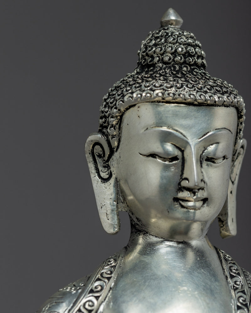 Shakyamuni Buddha Sculpture | Silver Plating