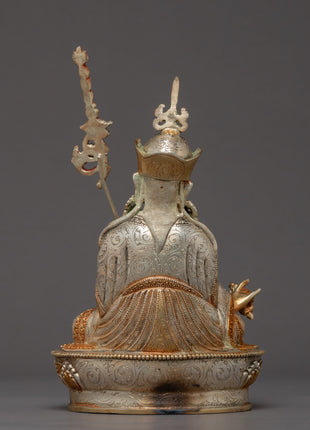Seated Padmasambhava Guru Rinpoche Statue | Gold Gilded Himalayan Buddhist Art