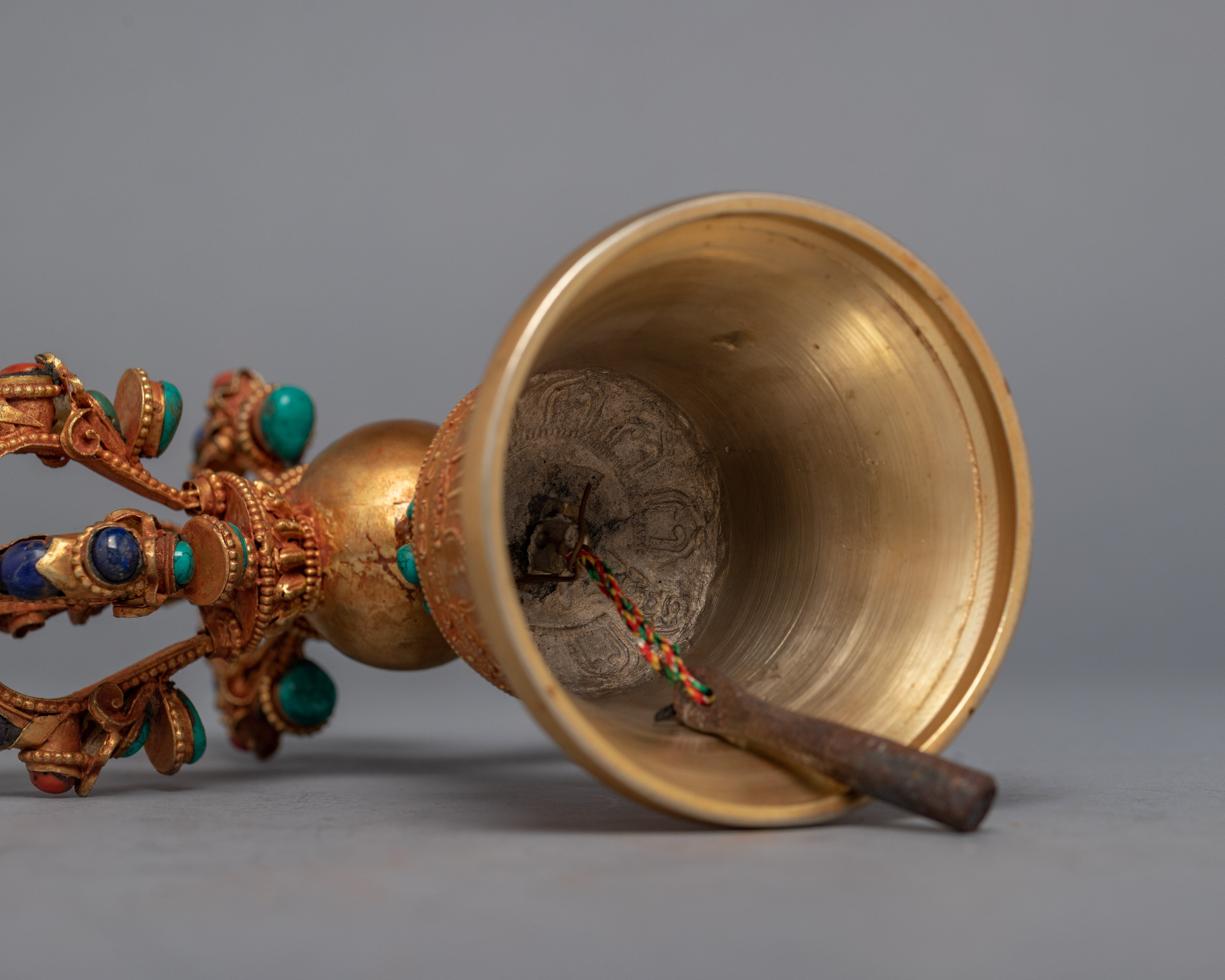 Tibetan Meditation Bell With Vajra Handle | Himalayan Art Work