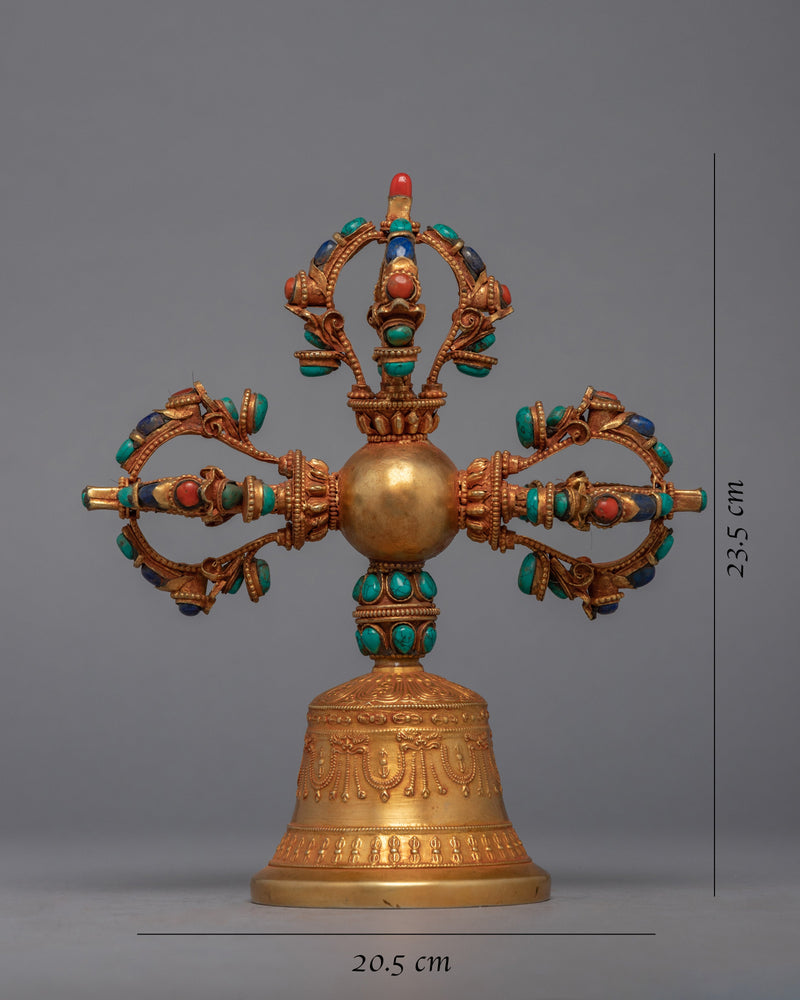 Tibetan Meditation Bell With Vajra Handle | Himalayan Art Work